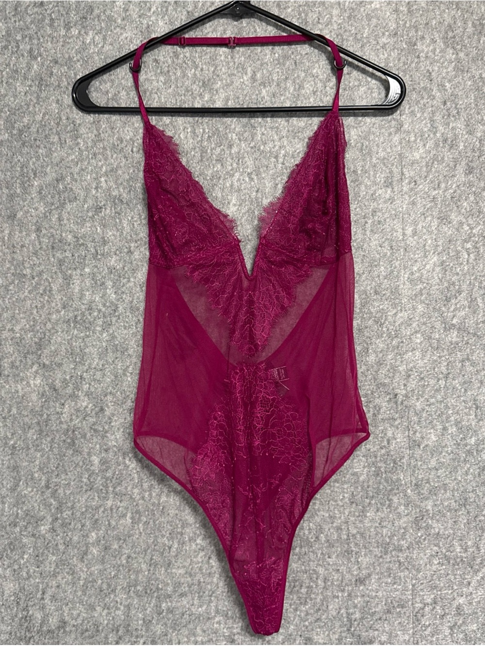 Victoria's Secret Fuchsia Lace Bodysuit
